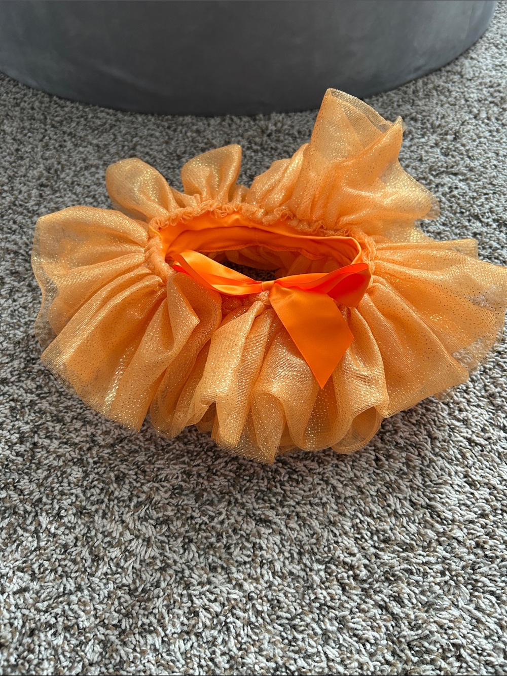 Sparkle Orange Girls' Tutu Skirt with Bow